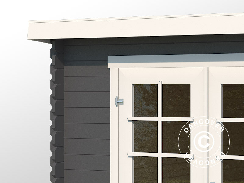 Wooden Shed Asker 3.8x2.75x2.11 m, 28 mm, 10.09 m², Dark Grey