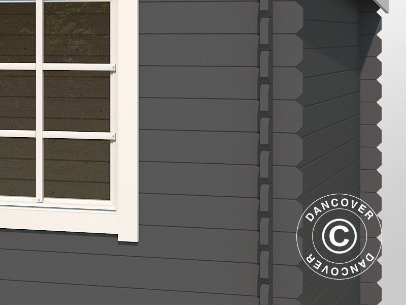 Wooden Shed Asker 3.8x2.75x2.11 m, 28 mm, 10.09 m², Dark Grey