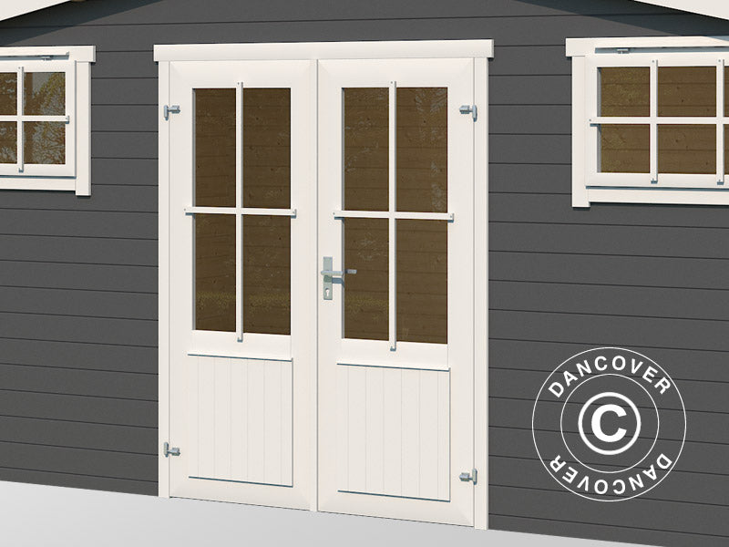 Wooden shed, cabin Sandvika 4.8x2.92x2.45 m, 13.59 m², 28 mm, Dark Grey