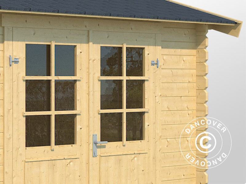 Wooden Shed Narva 3.8x2.5x2.39 m, 28 mm, 9.3 m², Natural