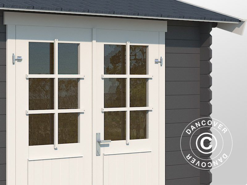 Wooden Shed Narva 3.8x2.5x2.39 m, 28 mm, 9.3 m², Dark Grey