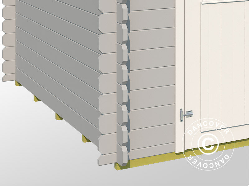 Wooden Shed Narva 3.8x2.5x2.39 m, 28 mm, 9.3 m², Light Grey