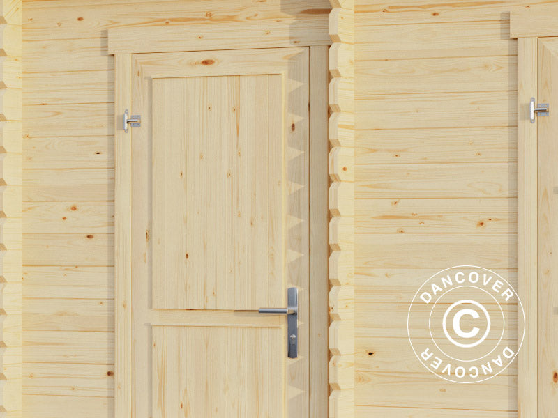 Wooden Shed, cabin Riga 4.25x2.8x2.22 m, 34 mm, 11.3 m², Natural