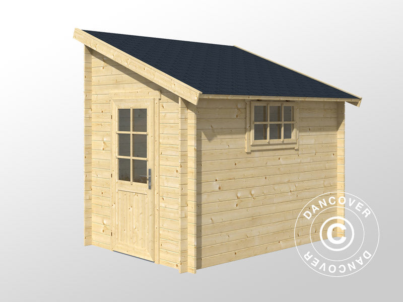 Wooden Lean-to Shed Vanda 1.8x2.75x2.68 m, 28 mm, 4.7 m², Natural