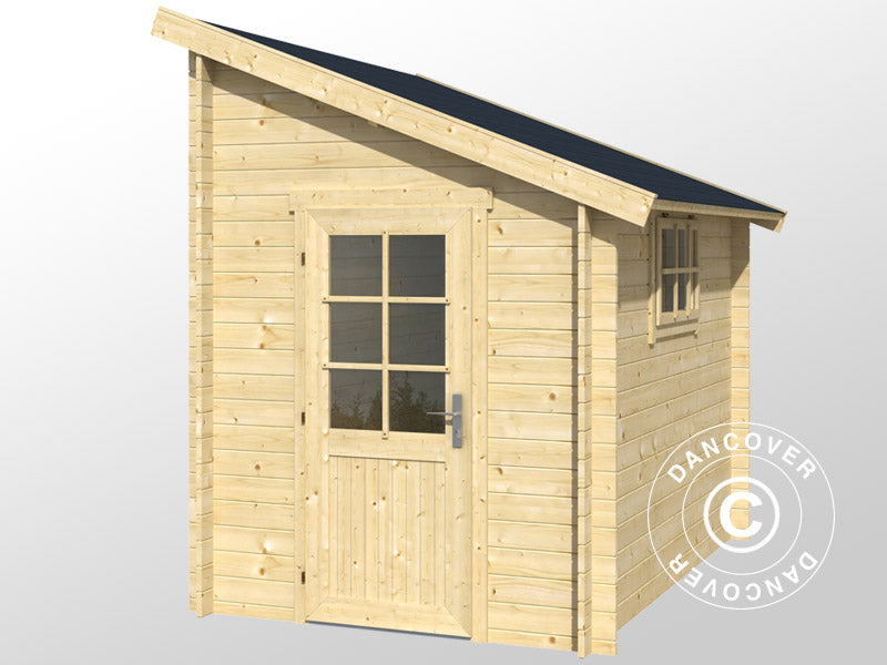 Wooden Lean-to Shed Vanda 1.8x2.75x2.68 m, 28 mm, 4.7 m², Natural