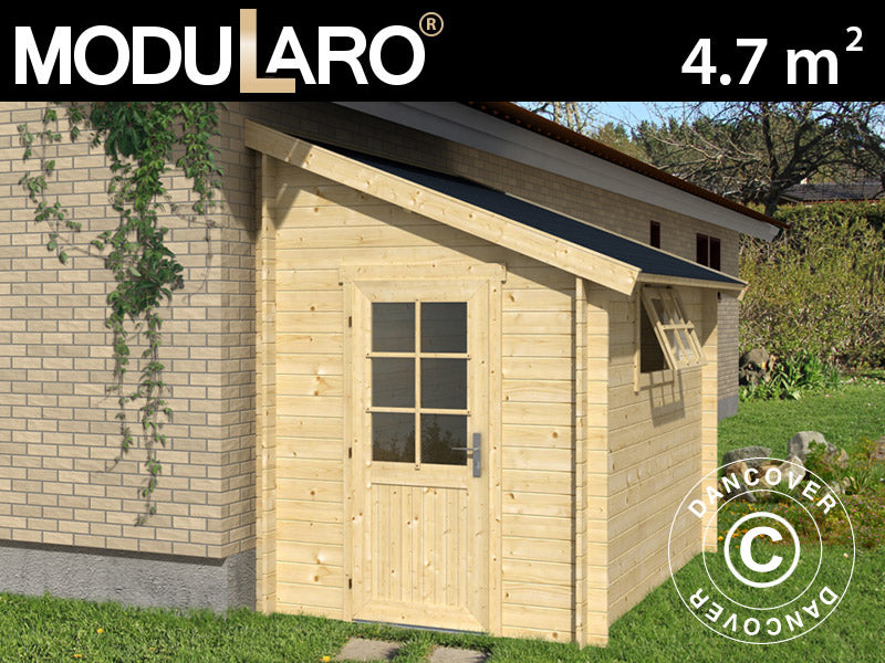 Wooden Lean-to Shed Vanda 1.8x2.75x2.68 m, 28 mm, 4.7 m², Natural