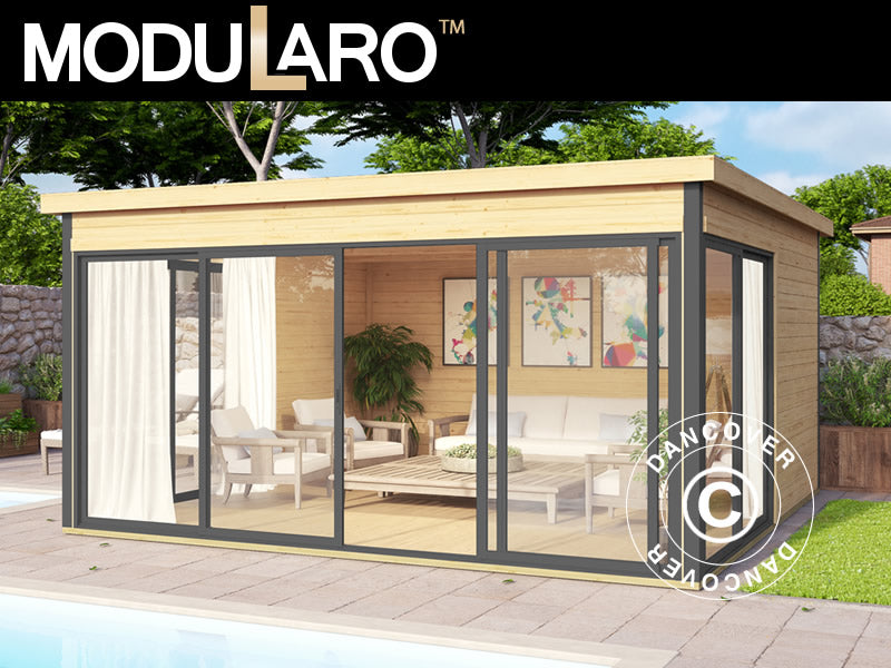 Wooden Cabin Genova, 4.18x4.18x2.39 m, 44 mm, Natural