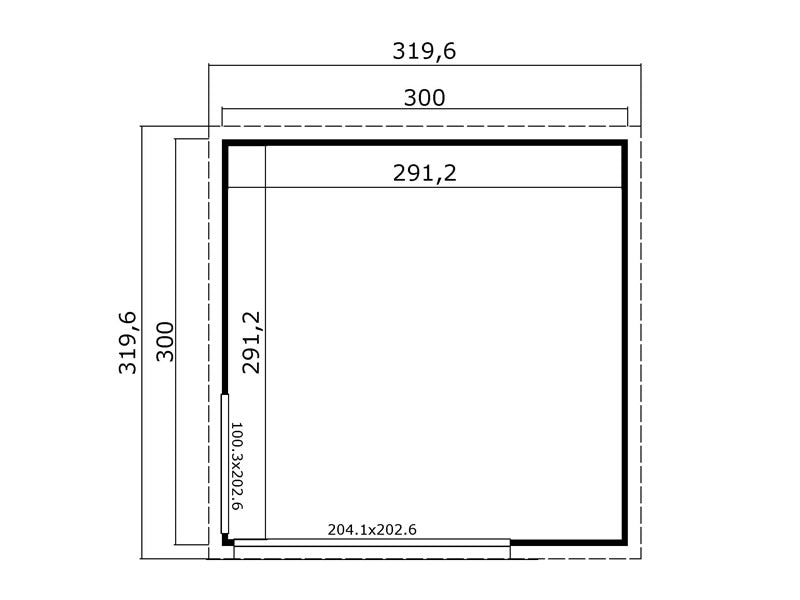 Wooden Cabin Set Geneva, 3x3x2.39 m, 44 mm Dark Grey