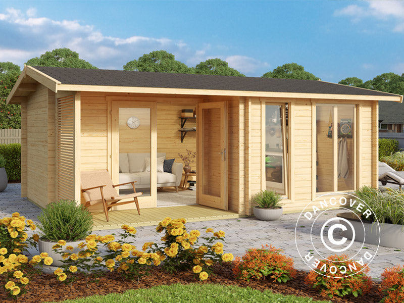 Wooden Cabin Talsi 5.2x3.7x2.51 m, 44 mm, Natural