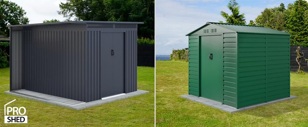 ProShed® metal garden sheds in an elegant panel design
