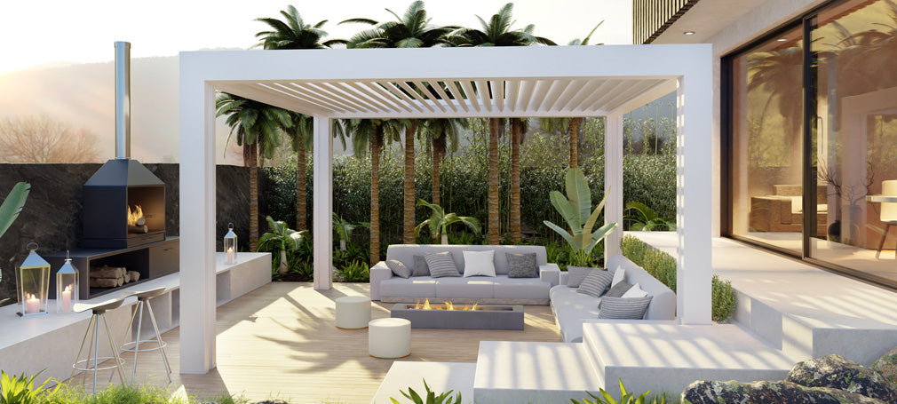 Metal pergola gazebos for gardens, restaurants and cafés