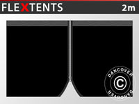 Sidewall w/zipper for FleXtents 2x2 m, 2 m, Black