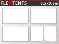 Sidewall kit for Pop up gazebo FleXtents PRO 3.5x3.5 m, White