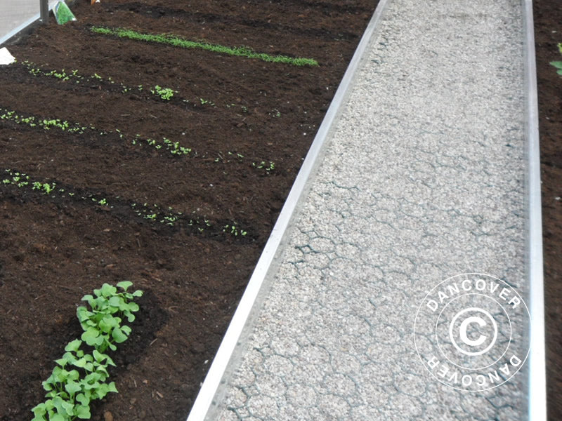 Greenhouse Track Separator profiles w/ 25 ground reinforcement grids, 10 m