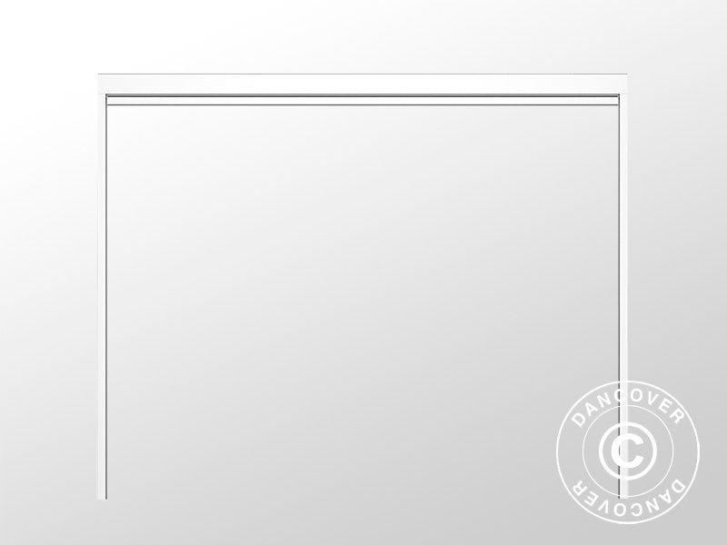 Sidewall screen f/bioclimatic pergola gazebo San Pablo, 4 m, White/Light grey