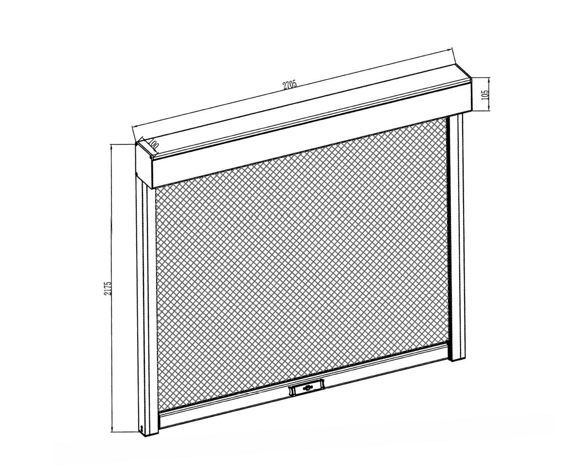 Electric sidewall screen for pergola gazebo San Pablo, 3 m, White/Light Grey