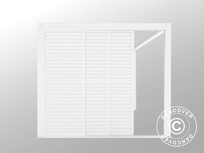 Louvre sliding door set f/pergola gazebo San Pablo 3 m, 0.92x2.18 m, White