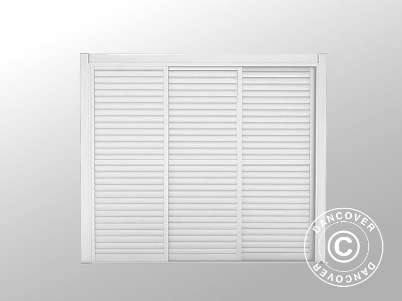 Louvre sliding door set f/pergola gazebo San Pablo 3 m, 0.92x2.18 m, White