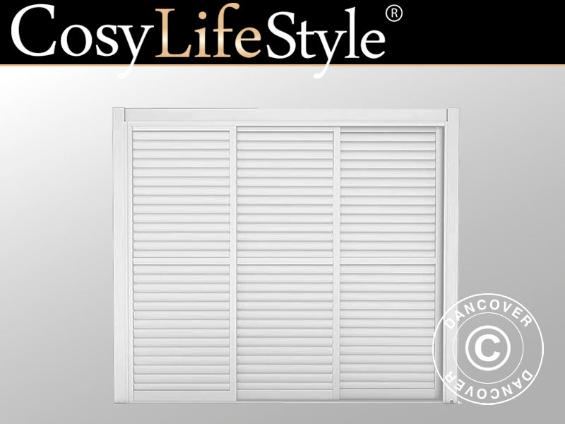 Sliding LouverWall Set 3m f/Pergola SanPablo White