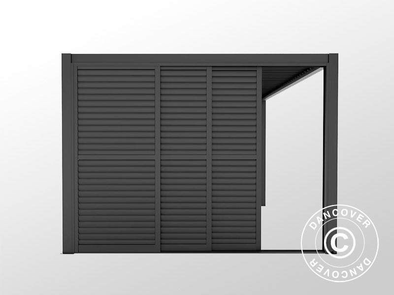 Sliding LouverWall Set 4m f/Pergola SanPablo Black