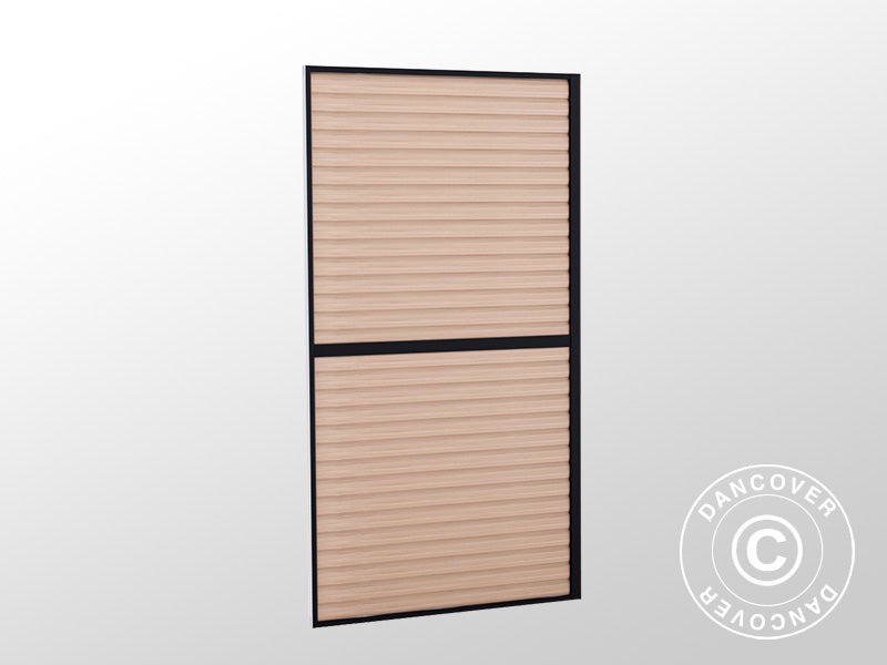 Louvre wall f/BBQ Pergola San Juan, 1.1x2.18 m, Black/Wood-look, 1 pc.