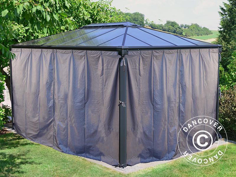 Sidewalls f/gazebo Palermo and Martinique, 4 pcs, Grey