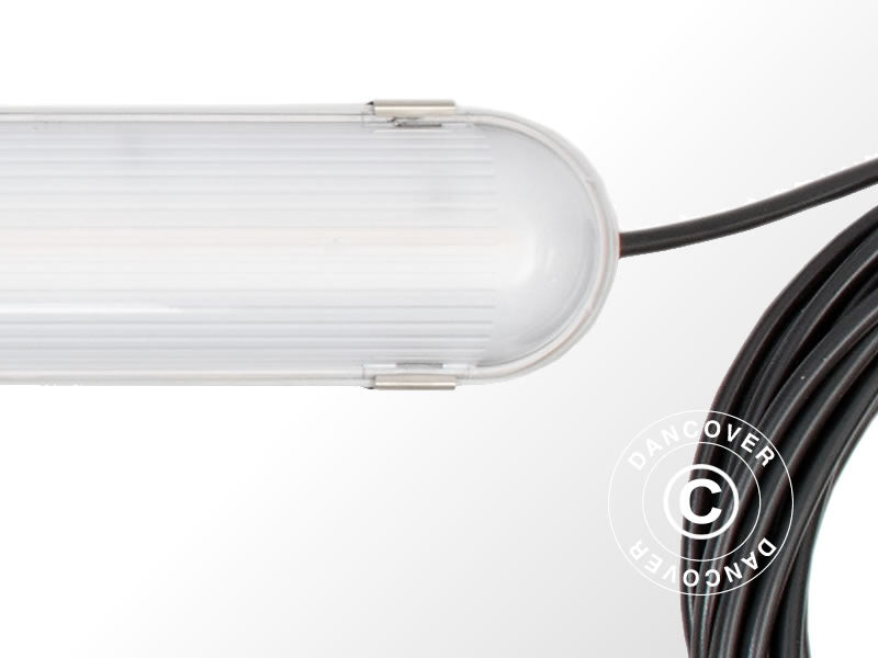 Industrial LED hermetic fixture w/3 connected fixtures, White