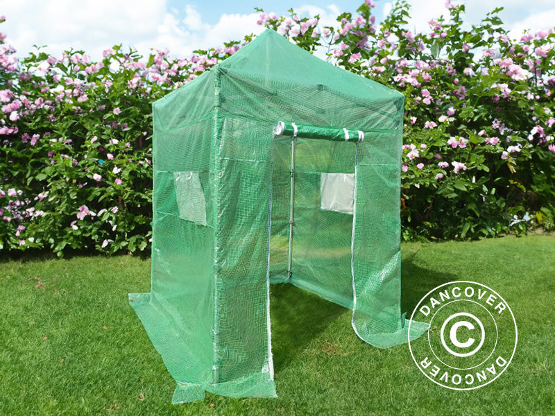 Cover for FleX Greenhouse, 2x2 m, PE, Transparent/Green