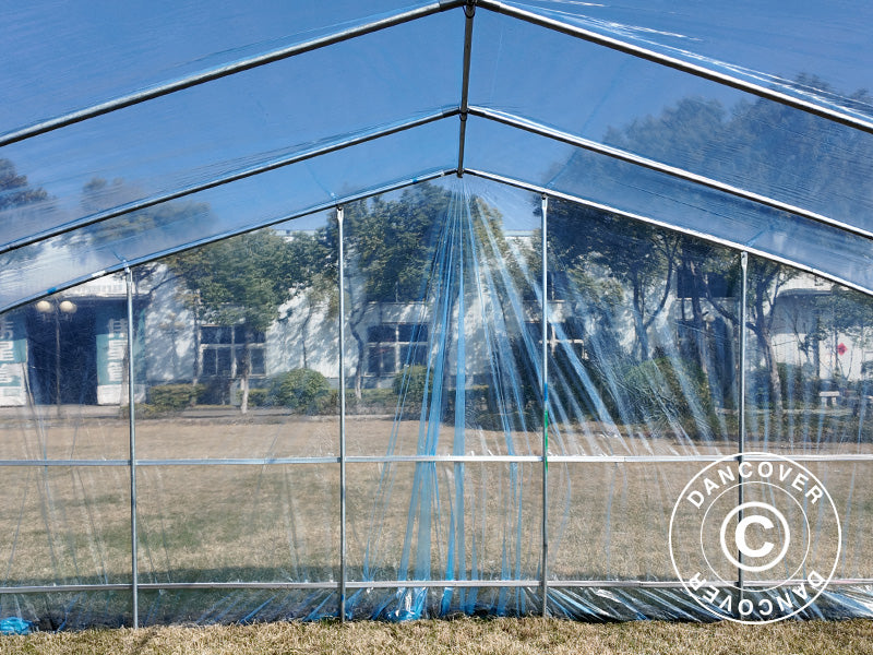 Cover for polytunnel greenhouse GH18430, 7.5x20x3 m, 100-micron PO Film, Transparent