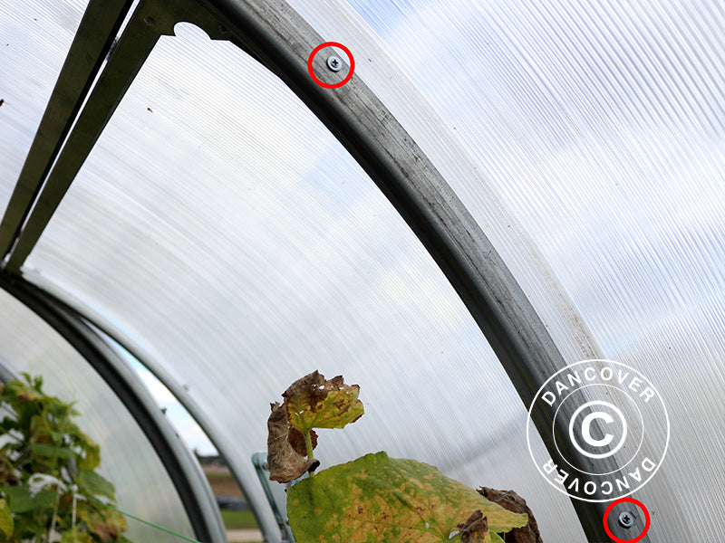 Ventilation window w/automatic opener for greenhouse Strong NOVA 6 m wide, Silver