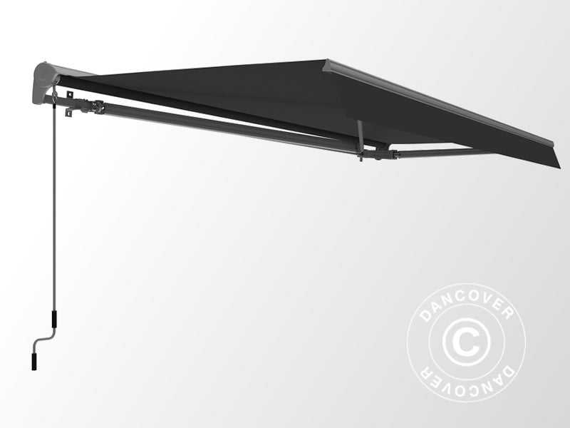 Awning w/Crank handle, 3.95x2.5 m, Grey/Grey Frame