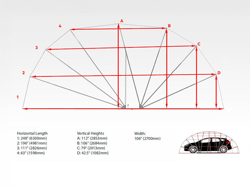 Folding garage (Car), 2.8x6.4x2.65 m, Grey