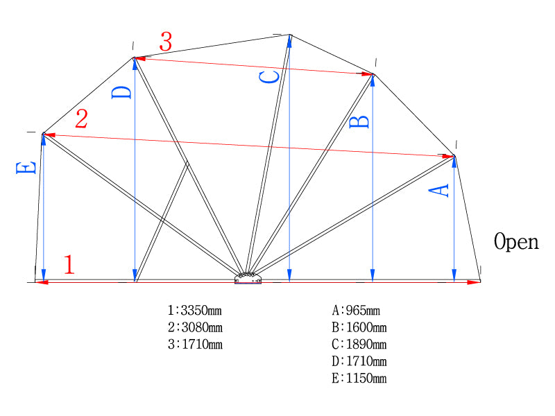Folding garage (MC), 1.88x3.45x1.9 m, Grey