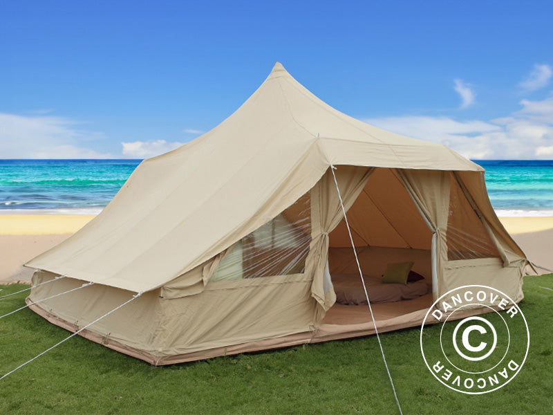 Tent for glamping, TentZing®, 4x5 m, 10 Persons, Sand