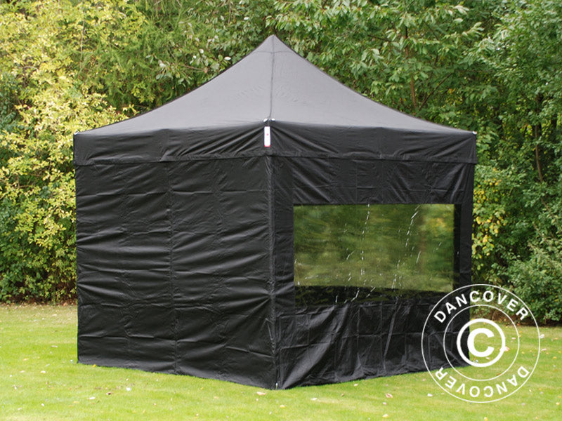Pop up gazebo FleXtents PRO 3x3 m Black, incl. 4 sidewalls