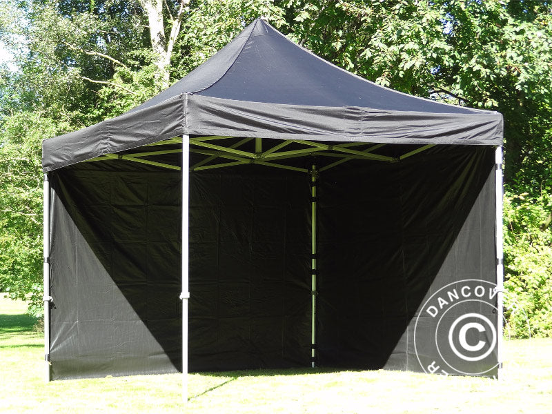 Pop up gazebo FleXtents PRO 3x3 m Black, incl. 4 sidewalls