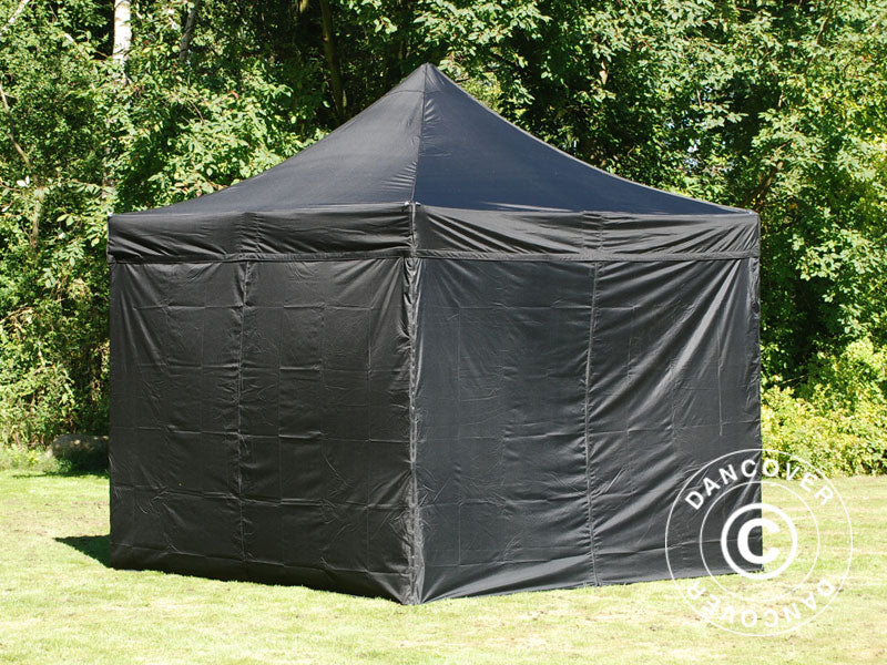 Pop up gazebo FleXtents Xtreme 50 3x3 m Black, incl. 4 sidewalls