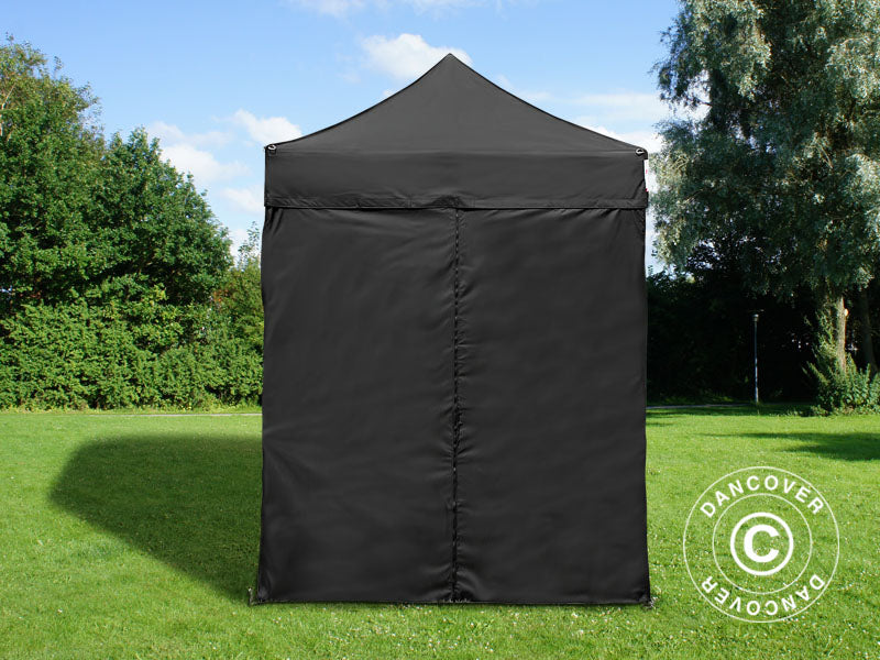 Pop up gazebo FleXtents PRO 2x2 m Black, incl. 4 sidewalls