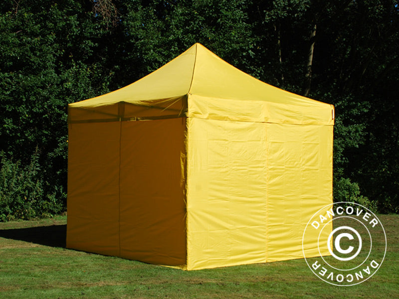 Pop up gazebo FleXtents PRO 3x3 m Yellow, incl. 4 sidewalls