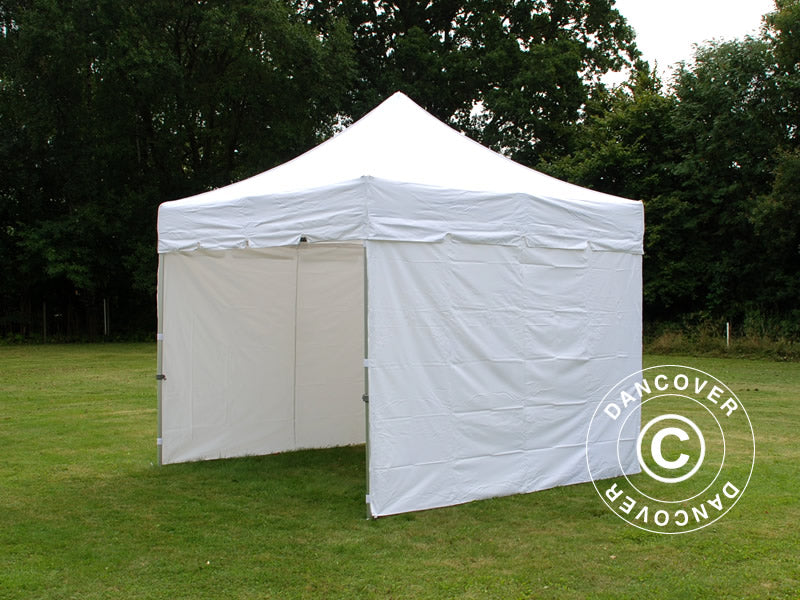 Pop up gazebo FleXtents PRO "Peaked" 3x3 m White, incl. 4 sidewalls