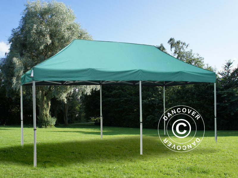 Pop up gazebo FleXtents PRO 3x6 m Green, incl. 6 decorative curtains