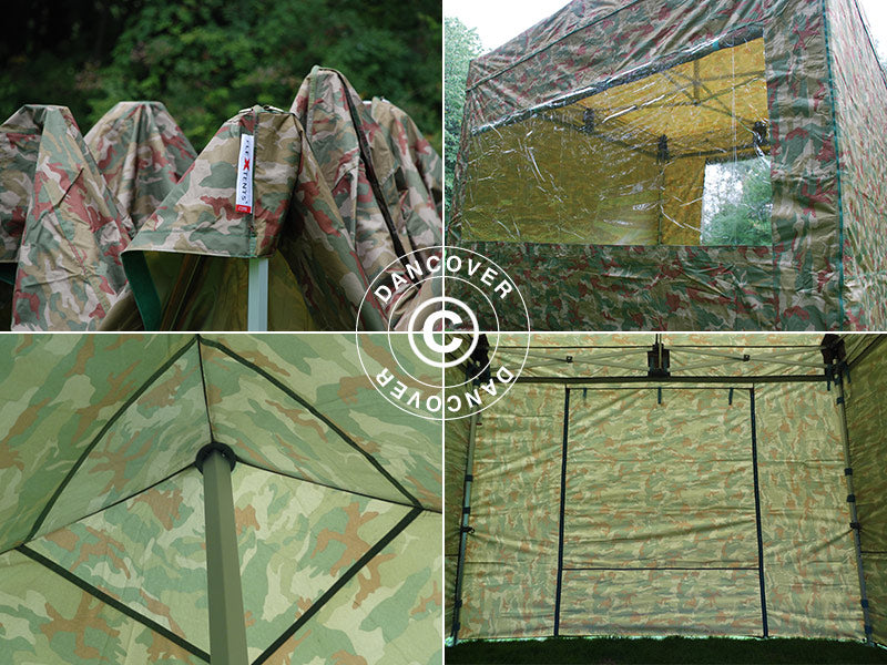 Pop up gazebo FleXtents PRO 3x3 m Camouflage/Military, incl. 4 sidewalls