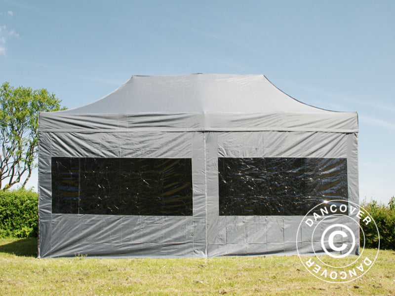 Pop up gazebo FleXtents PRO 3x6 m Grey, incl. 6 sidewalls