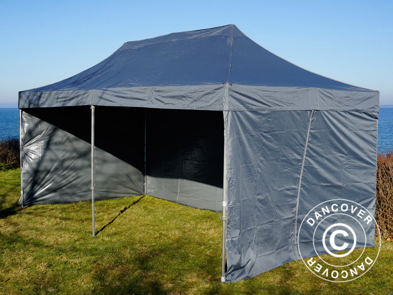 Pop up gazebo FleXtents PRO 3x6 m Grey, incl. 6 sidewalls