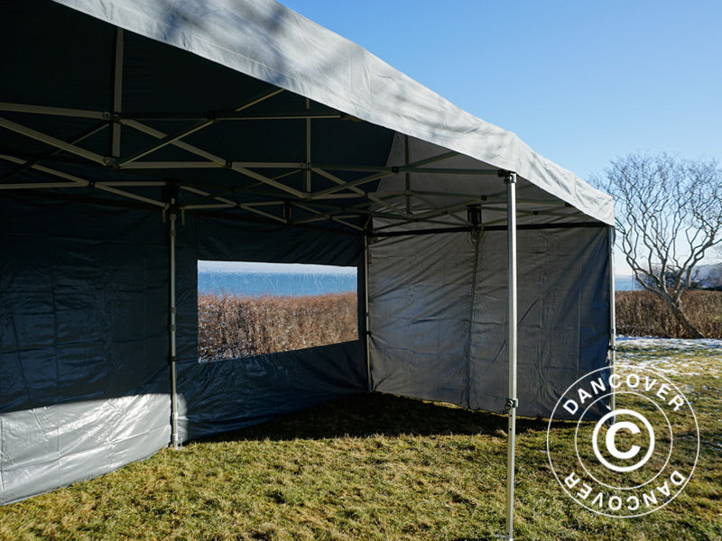 Pop up gazebo FleXtents PRO 3x6 m Grey, incl. 6 sidewalls