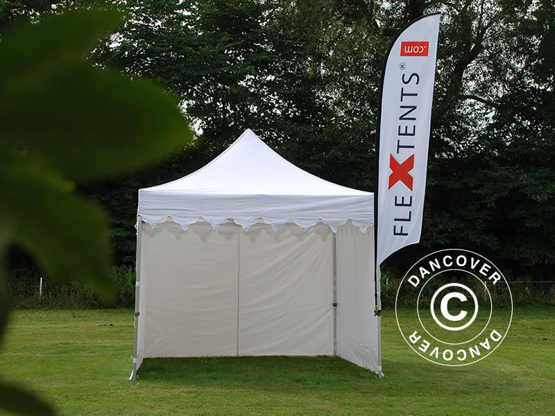 Pop up gazebo FleXtents PRO "Morocco" 3x3 m White, incl. 4 sidewalls