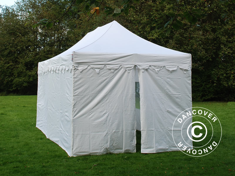 Pop up gazebo FleXtents PRO "Morocco" 3x6 m White, incl. 6 sidewalls
