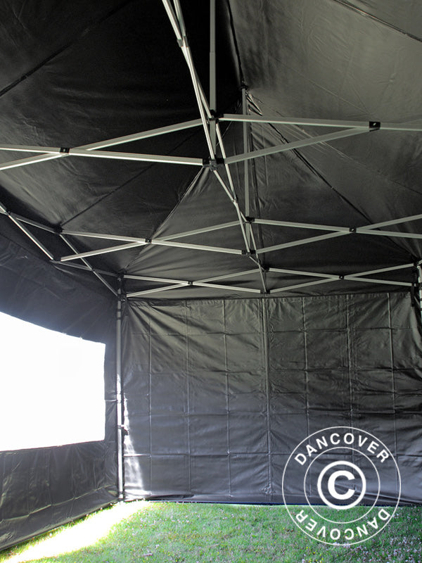 Pop up gazebo FleXtents PRO 3x6 m Black, incl. 6 sidewalls