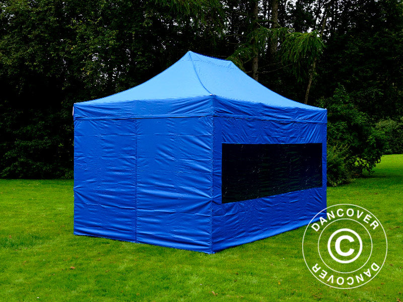 Pop up gazebo FleXtents PRO 3x4.5 m Blue, incl. 4 sidewalls