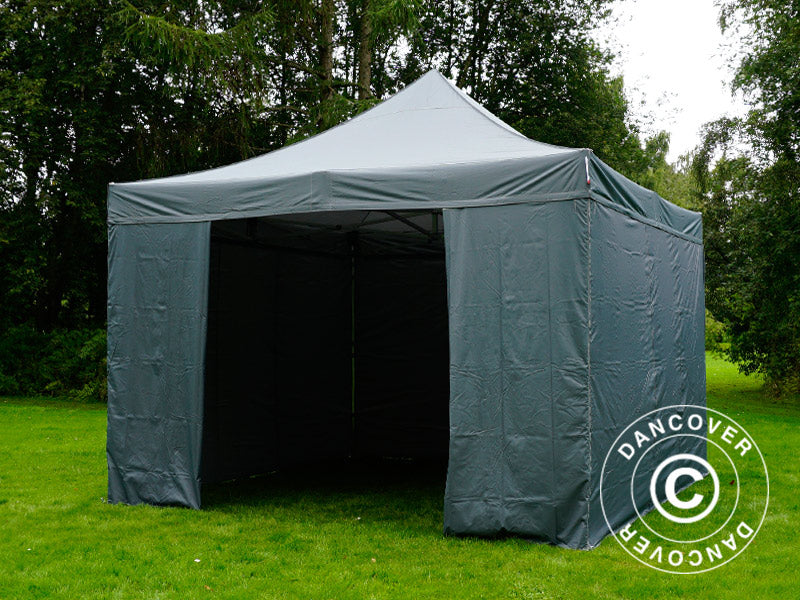 Pop up gazebo FleXtents PRO 4x4 m Grey, incl. 4 sidewalls